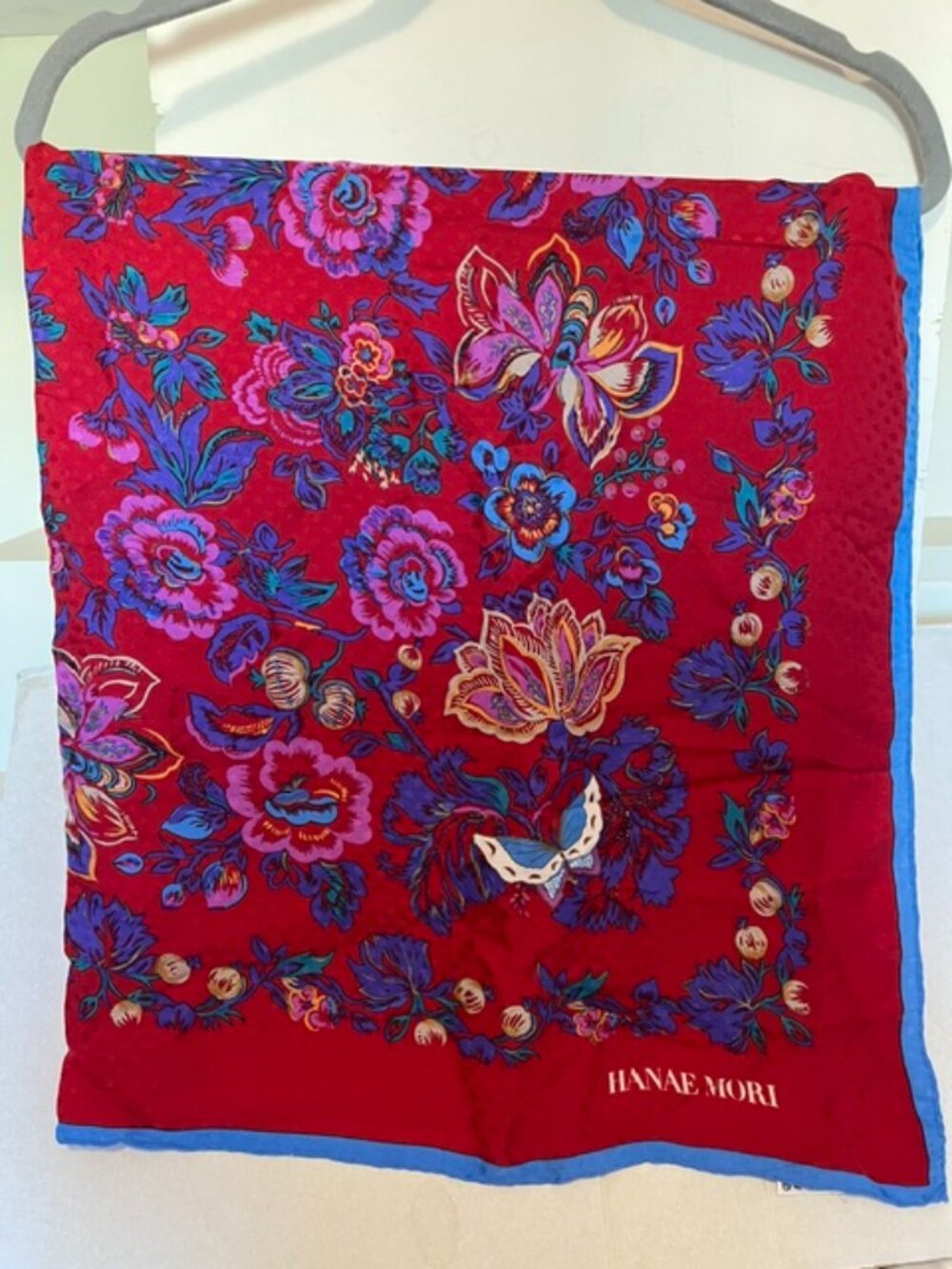 Hanae Mori vintage silk scarf.